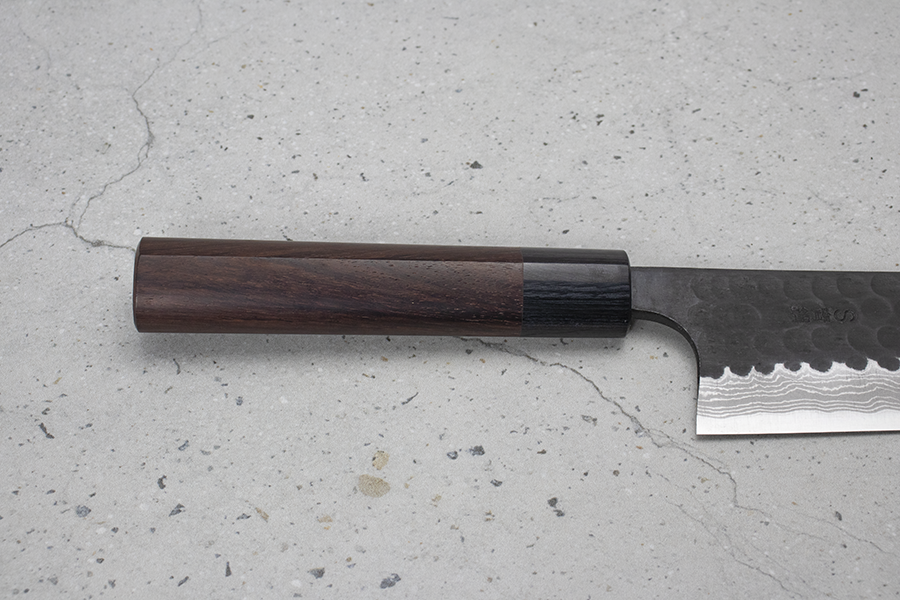 Akifusa Santoku (All purpose Knife) 170mm, Super Blue Steel, Suminagashi