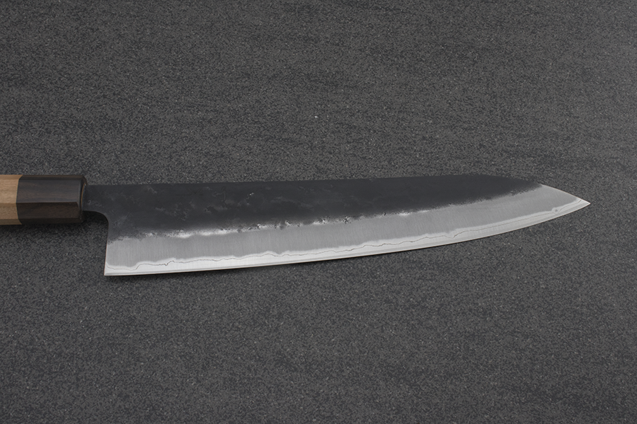 Hitohira Futana Gyuto (Chefs Knife) Kuro, Nashiji, 240mm