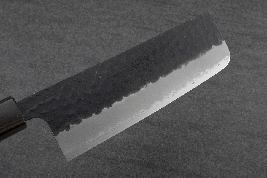 Hitohira Futana Nakiri (Vegetable Knife) Kuro, Tsuchime, 165mm