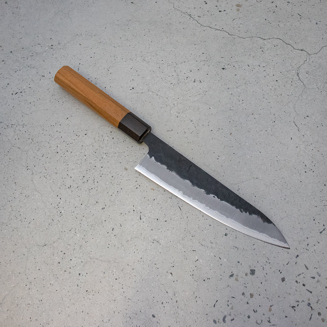 Hitohira Futana Gyuto (Chefs Knife) Kuro, Nashiji, 180mm: