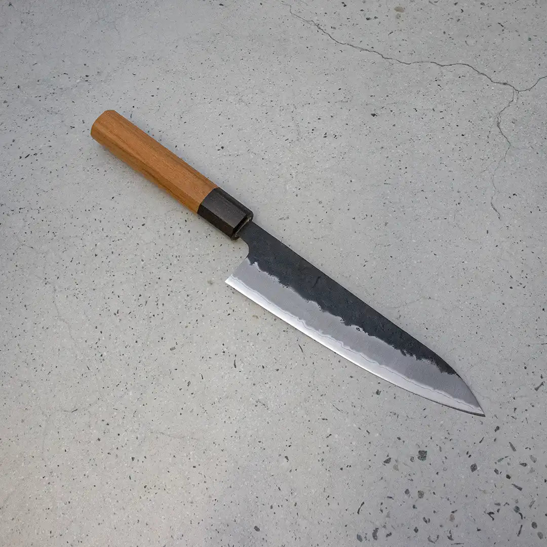 Hitohira Futana Gyuto (Chefs Knife) Kuro, Nashiji, 180mm: