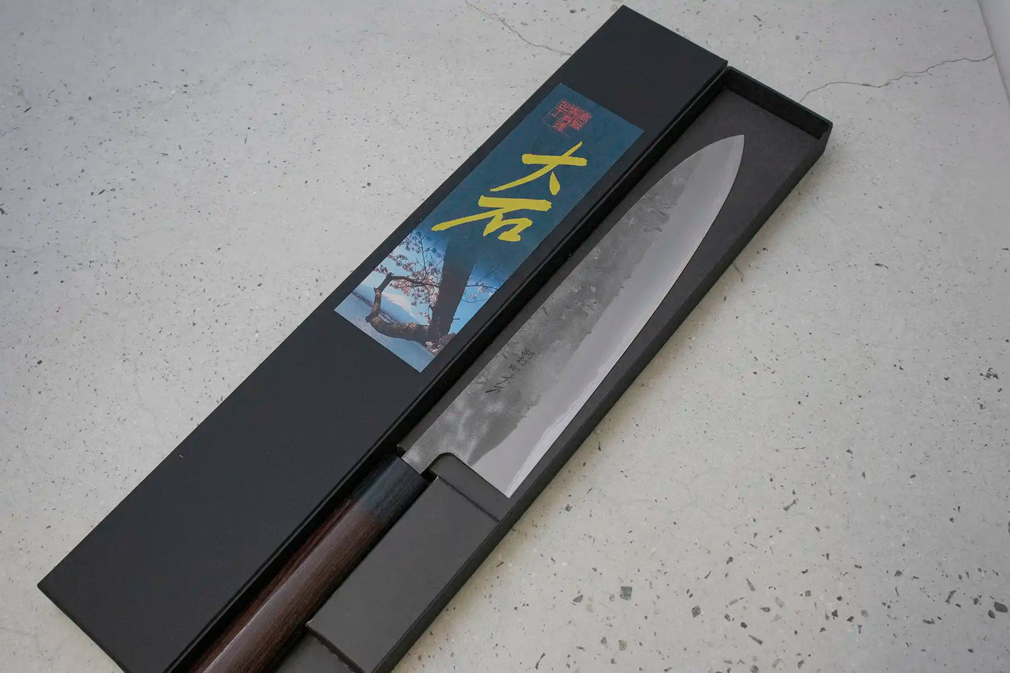 Ohishi, Ohishi knives, japanese knife, chef knife, gyuto, 240mm, handmade, nashiji, blue #2