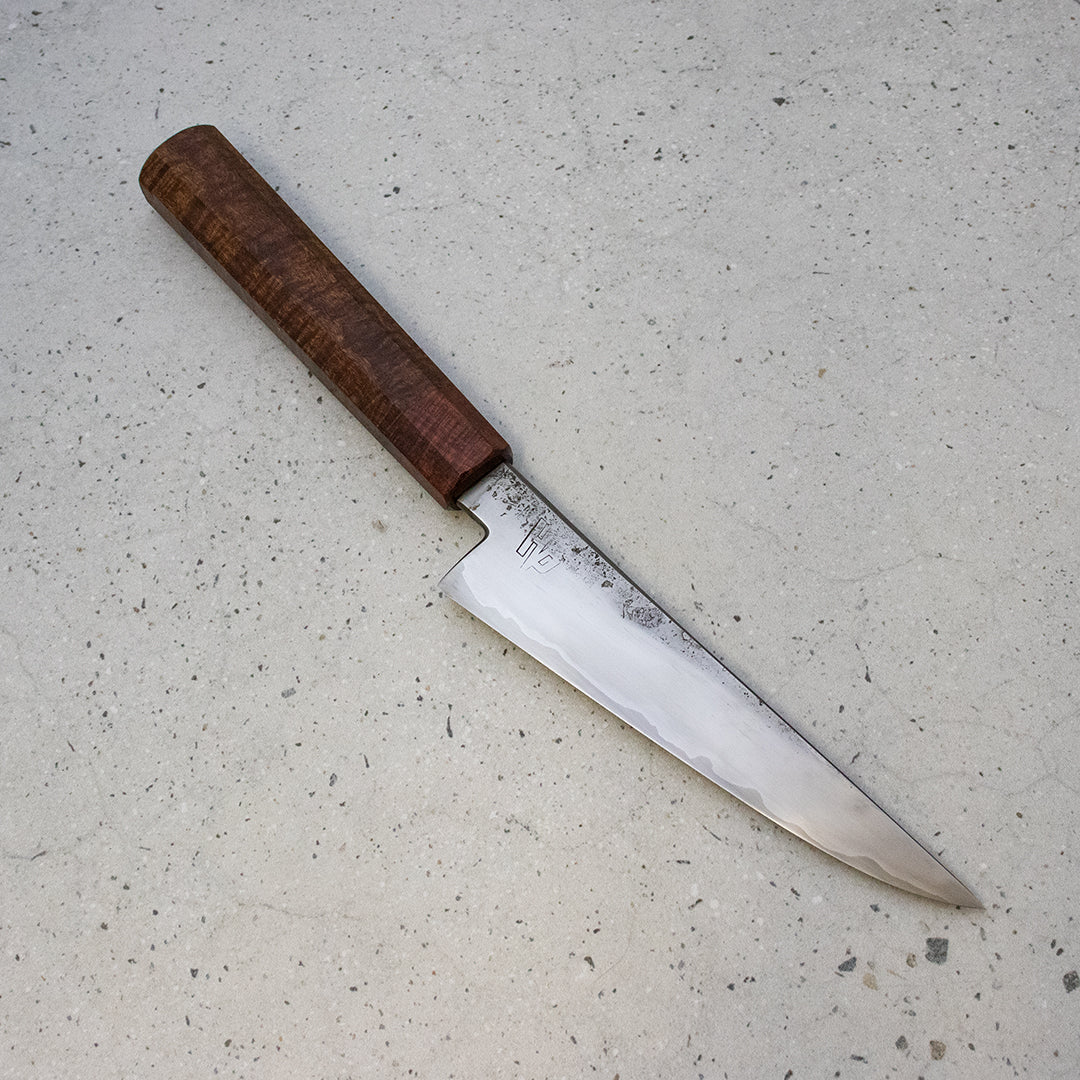 Hunter Valley Blades Honesuki (Boning Knife) 150mm, Curly rosewood handle by Tansu Knives