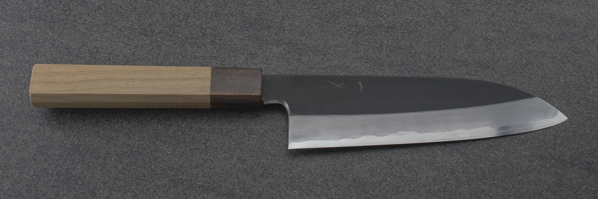 Hitohira, Kikuchiyo x Kyuzo, Santoku (All purpose Knife), White #2 Kurouchi 180mm
