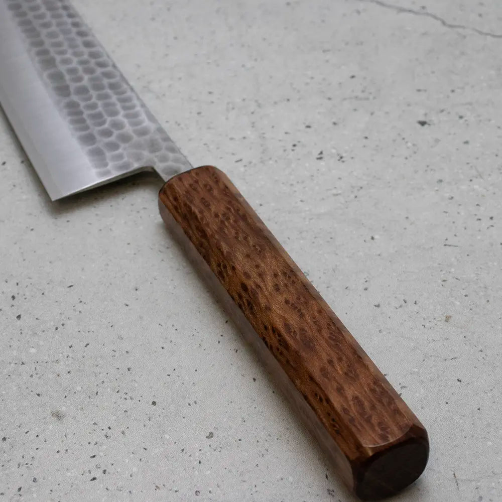 Ohishi x Brook Turner Gyuto 210mm SLD Steel | Redwood Burl Custom Japanese Knife