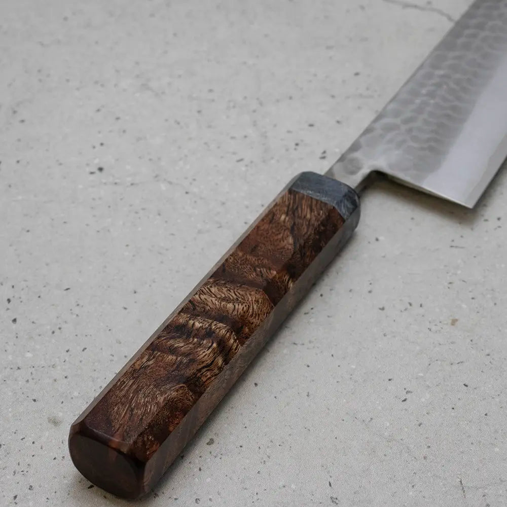 Ohishi x Brook Turner Gyuto 210mm SLD Steel |  Royal Mahogany Custom Japanese Knife