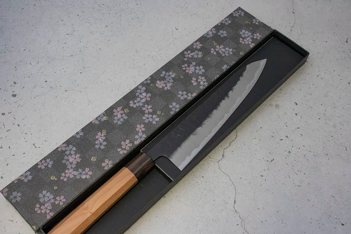Hitohira Futana Gyuto (Chefs Knife) Kuro, Nashiji, 210mm