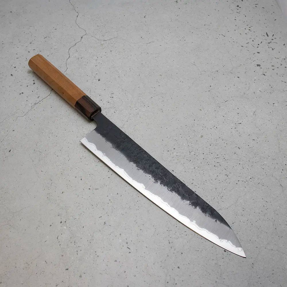 Hitohira Futana Gyuto (Chefs Knife) Kuro, Nashiji, 240mm