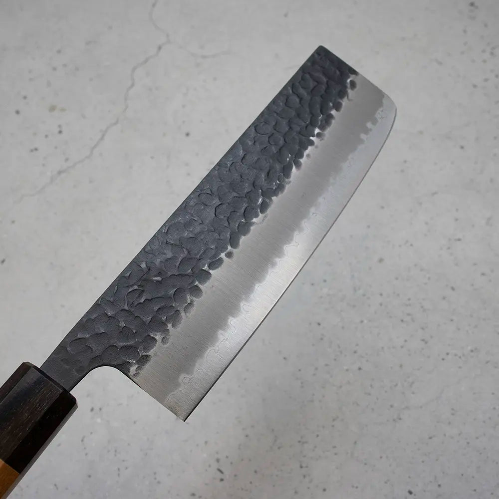 Hitohira Futana Nakiri (Vegetable Knife) Kuro, Tsuchime, 165mm