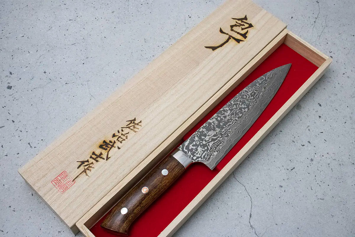 Takeshi Saji Gyuto (Chefs Knife) SG2 Damascus, Ironwood handle 180mm