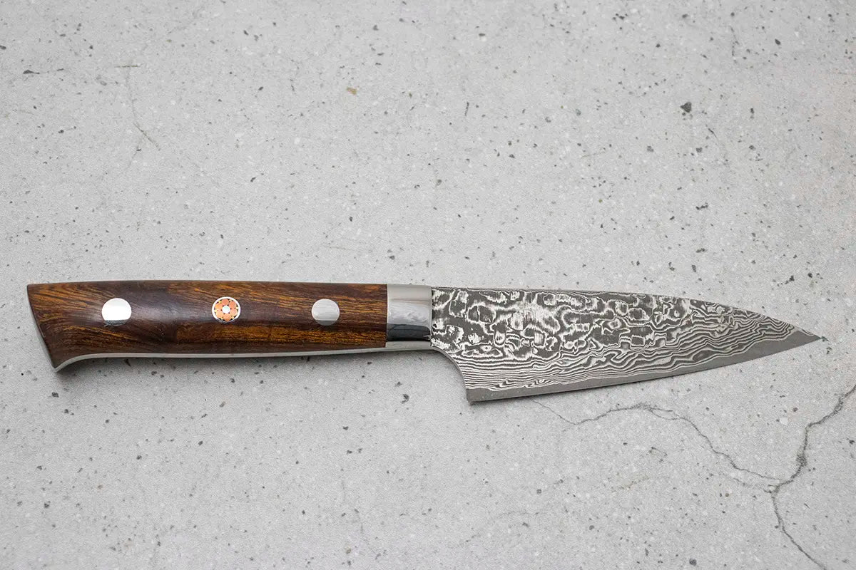 Takeshi Saji Petty (Utility Knife) SG2 Damascus, Ironwood handle 90mm