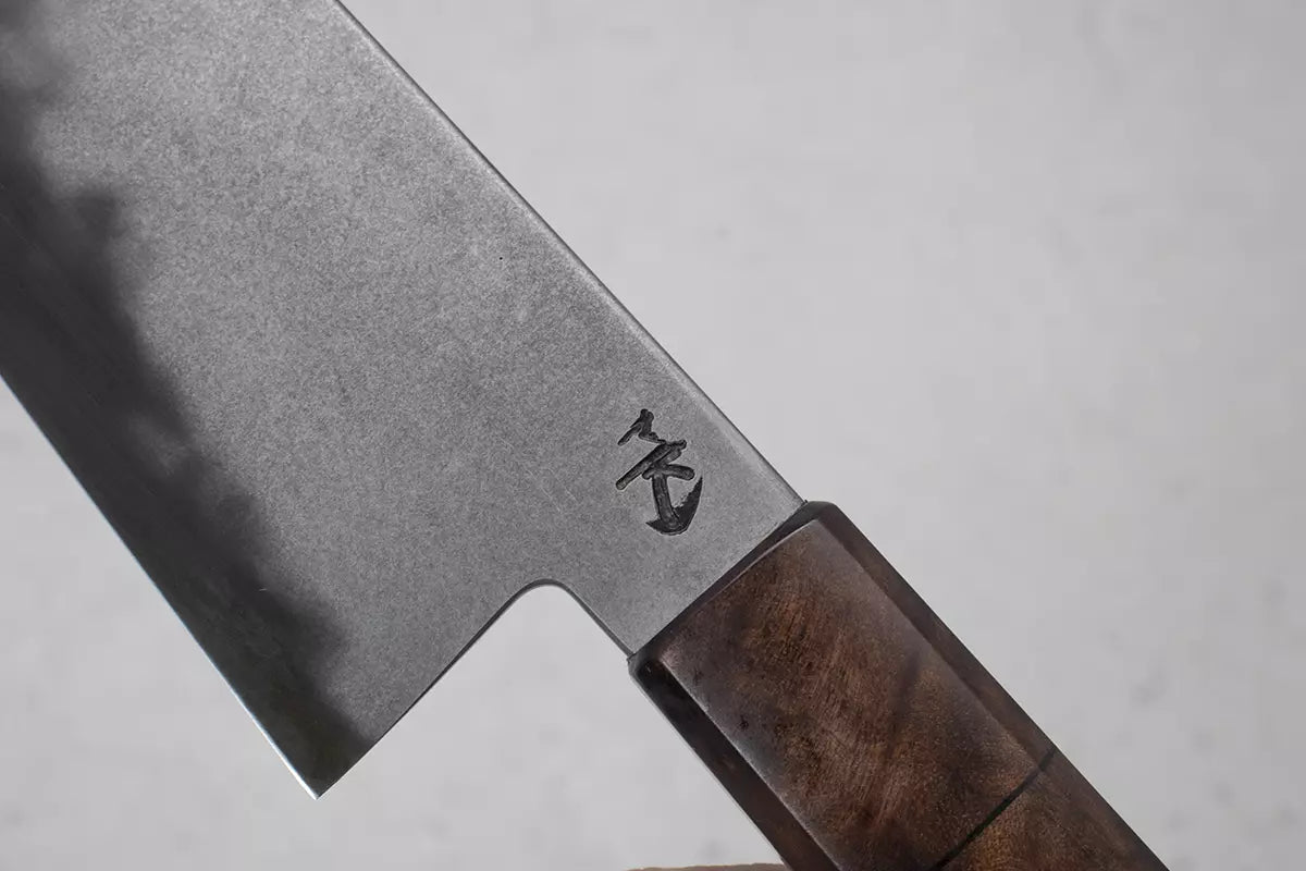 Maher Knives 26C3 Carbon Steel (Spicy White) Walnut Burl handle