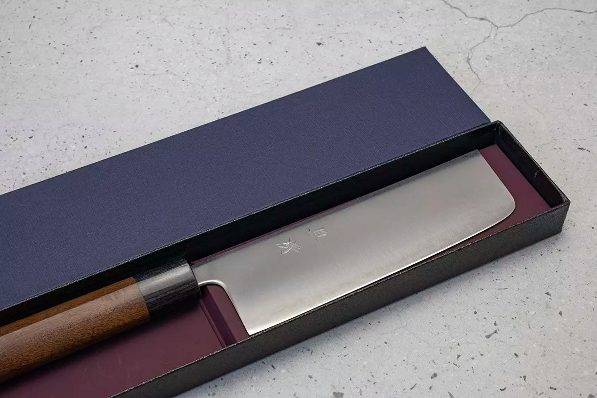 Akifusa Nakiri (Vegetable Knife) Super Blue Steel 165mm