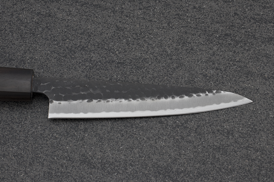 Hitohira Futana Petty (Utility Knife) Kuro, Tsuchime, 135mm