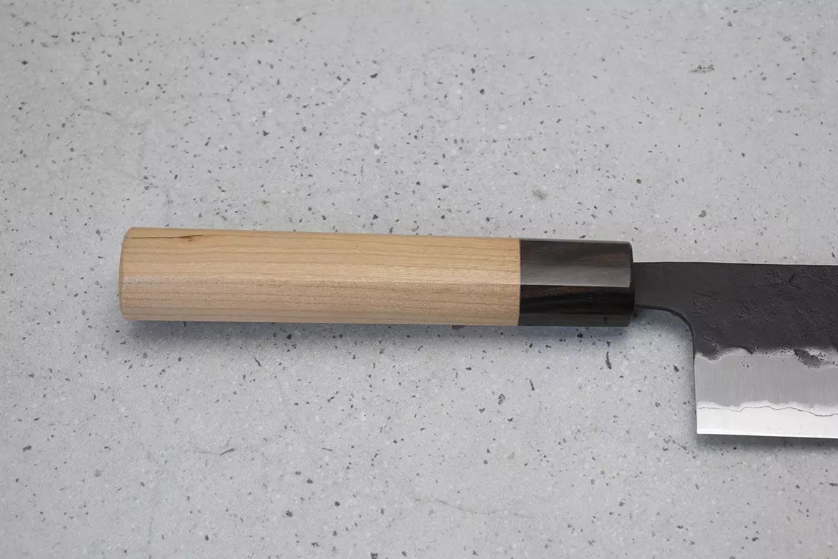 Hitohira Futana Nakiri (Vegetable Knife) Kuro, Nashiji, 165mm: