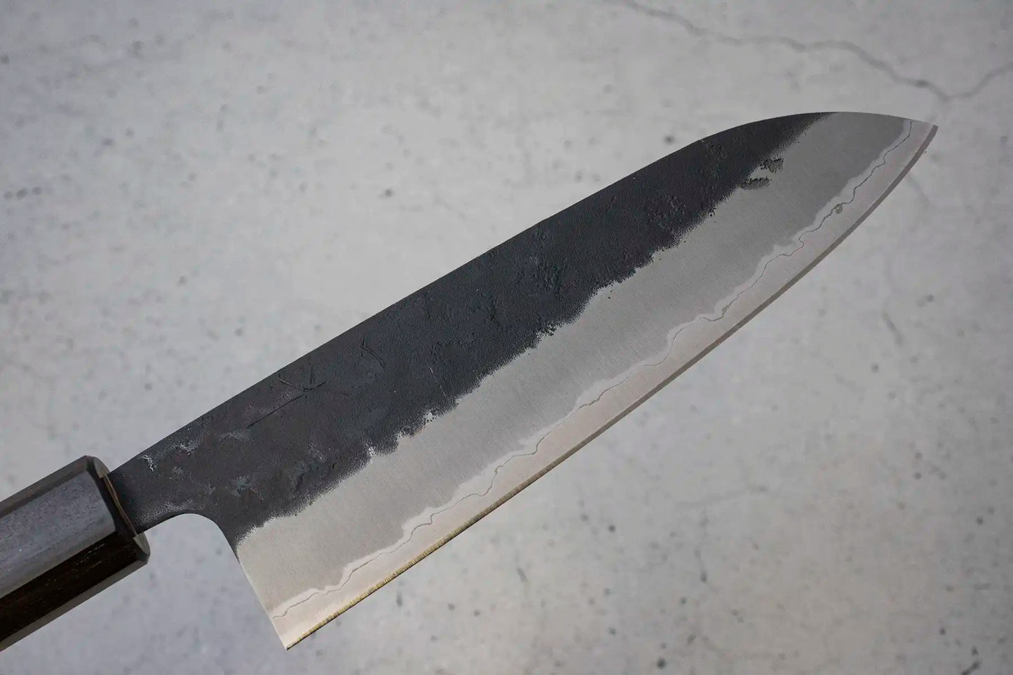 Hitohira Futana Santoku (All purpose Knife) Kuro, Nashiji, 170mm