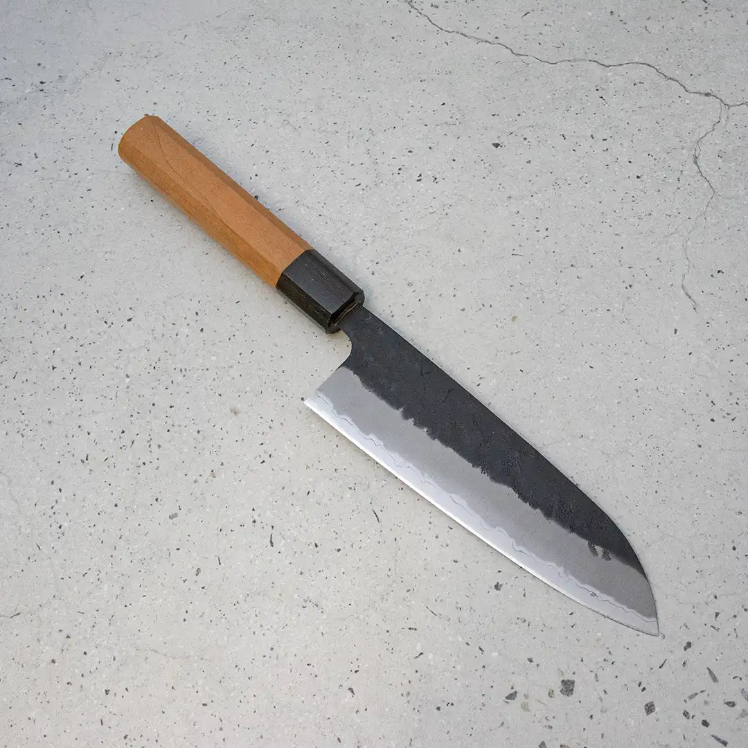 Hitohira Futana Santoku (All purpose Knife) Kuro, Nashiji, 170mm