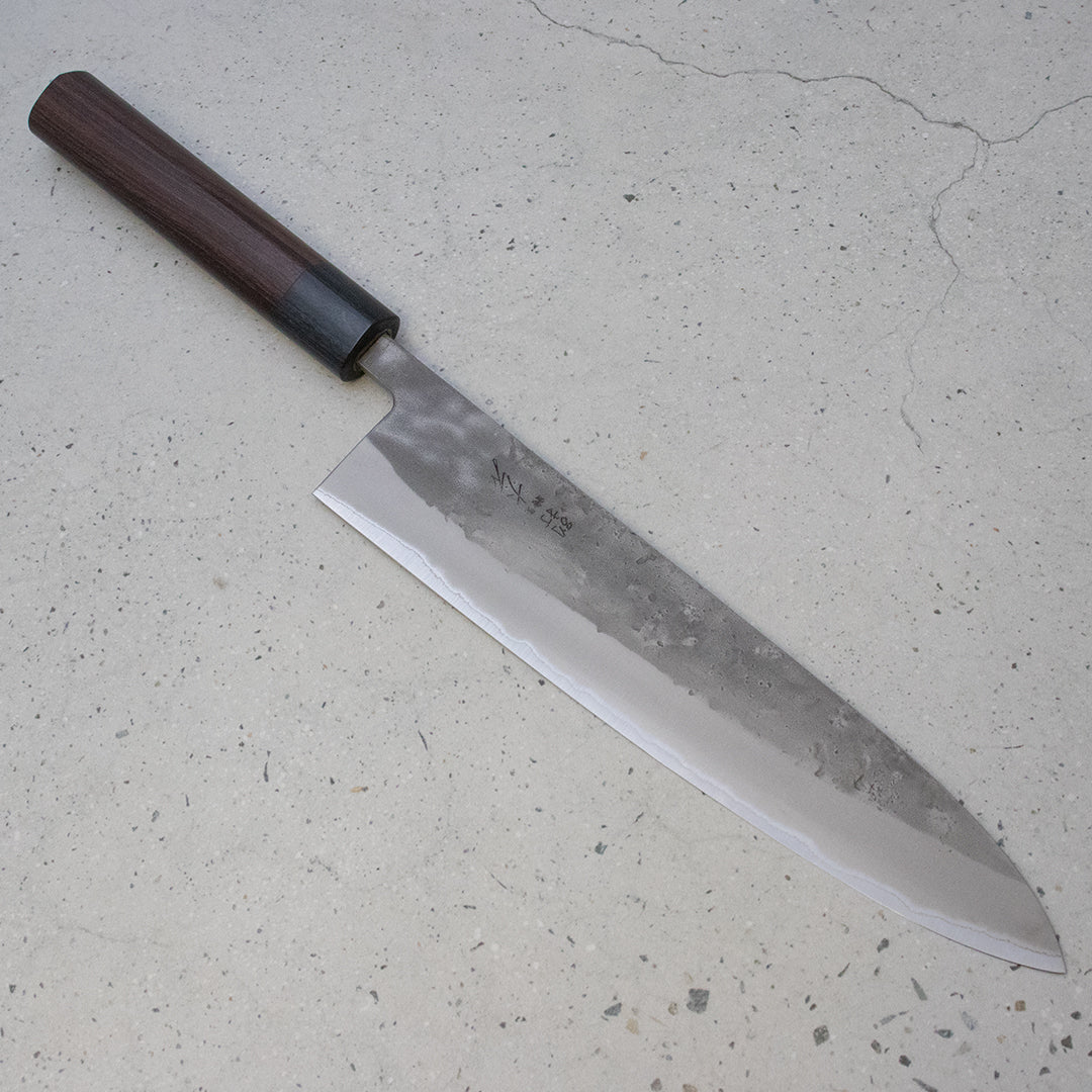 Ohishi, Ohishi knives, japanese knife, chef knife, gyuto, 240mm, handmade, nashiji, blue #2
