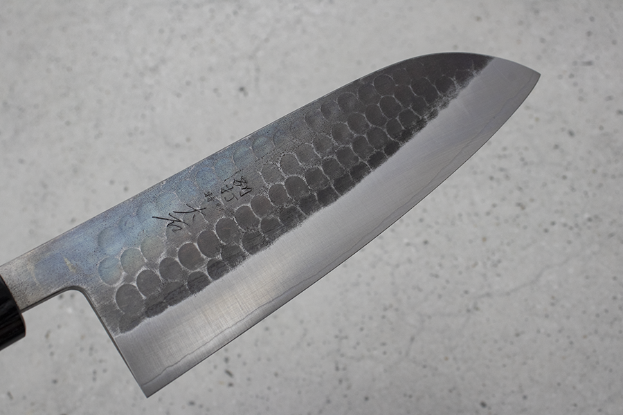 Ohishi Santoku (All purpose Knife) Blue Steel #2, Kuro, 165mm