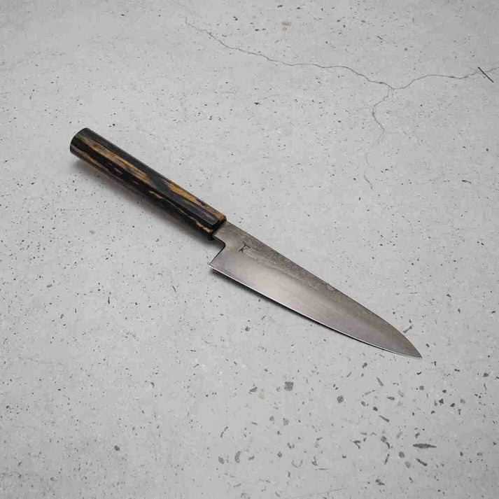 Tansu Knives Petty (Utility Knife) 150mm black & white ebony wood hand ...