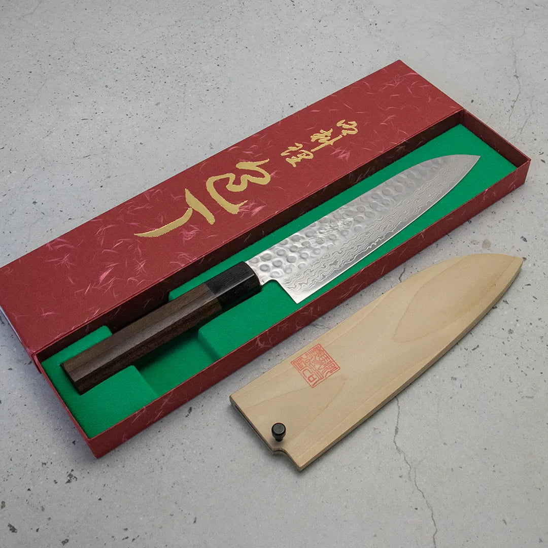 Yoshihiro Damascus Santoku (All purpose Knife) 180mm