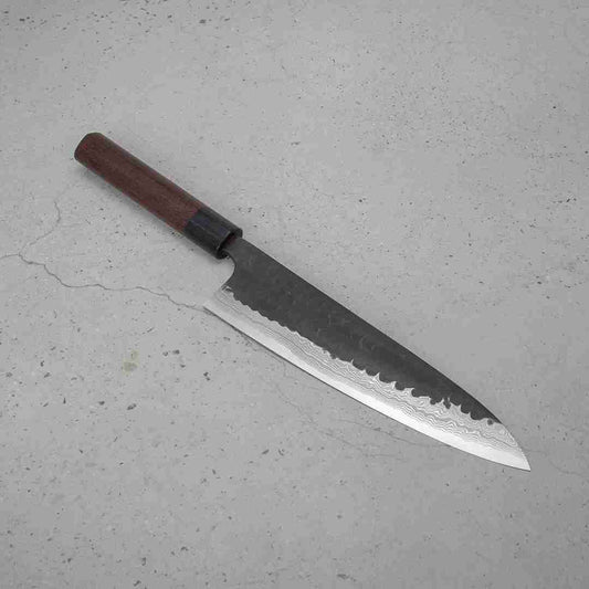 Akifusa Gyuto (Chefs Knife) 210mm, Super Blue Steel, Suminagashi