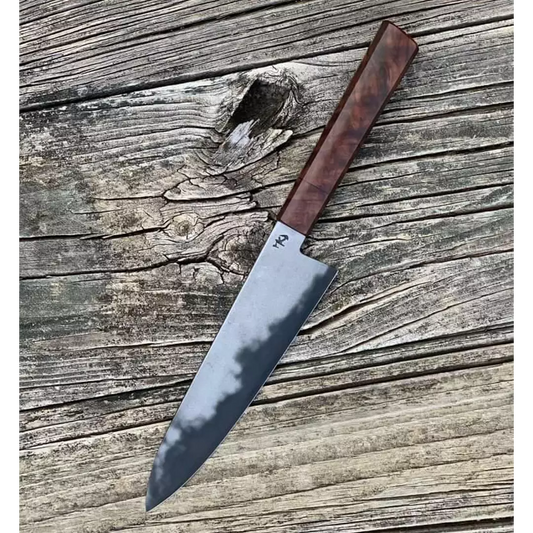 Maher Knives 26C3 Carbon Steel (Spicy White) Walnut Burl handle