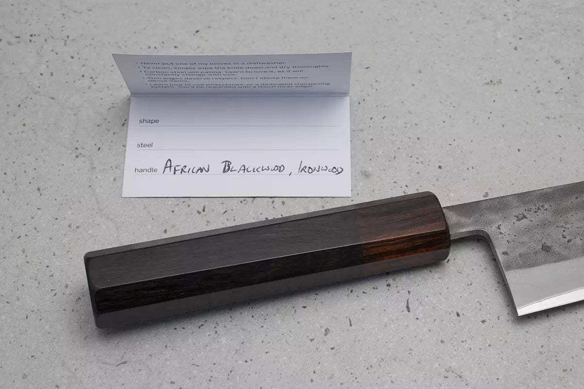 Ohishi x Brook Turner Gyuto (Chefs Knife) Blue Steel #2, 210mm No.1 (2022 batch)