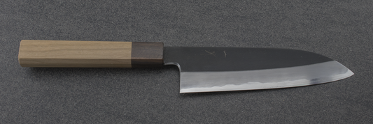 Hitohira, Kikuchiyo x Kyuzo, Santoku (All purpose Knife), White #2 Kurouchi 180mm